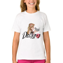 Girls Basic Cotton T-Shirt met Kitten Design