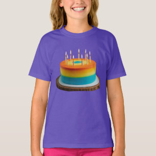 Girls 'Basic Verjaardag Cake Fun & Feestelijke Sti T-shirt
