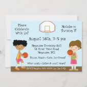 Girls Basketball Birthday 5x7 Uitnodiging (Achterkant)