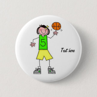 Girls Basketball Button