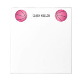 girl's basketball coach custom name notitieblok (Voorkant)