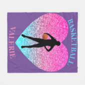 Girls Basketball Fleece Blanket (Voorkant (Horizontaal))