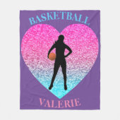 Girls Basketball Fleece Blanket Deken (Voorkant)