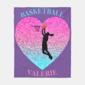 Girls Basketball Fleece Blanket Deken (Voorkant)