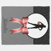 Girls Basketball Glitter en Bow Fleece Blanket (Voorkant (Horizontaal))