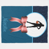 Girls Basketball Glitter en Bow Fleece Blanket Deken (Voorkant (Horizontaal))