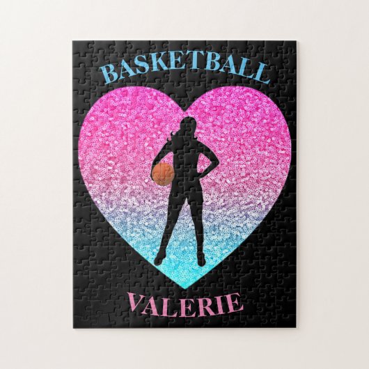 Girls Basketball Jigzaag Puzzle Legpuzzel (Verticaal)