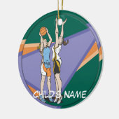 Girls Basketball Keramisch Ornament (Links)