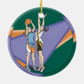 Girls Basketball Keramisch Ornament (Achterkant)