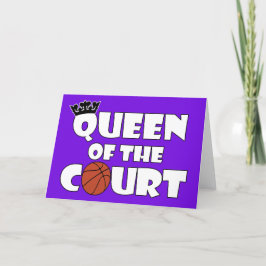 Girls Basketball Queen of the Court Cute Greeting Bedankkaart