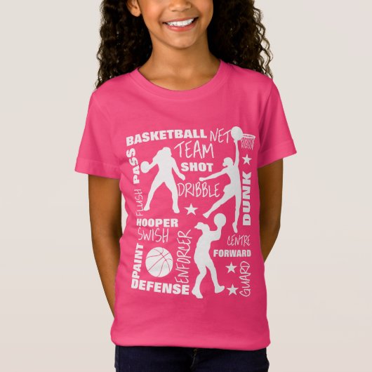 Girls Basketball SportsTerminology Typografie T-shirt (Voorkant)
