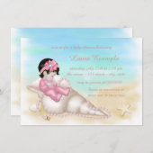 Girls Beach Baby shower Kaart (Voorkant / Achterkant)