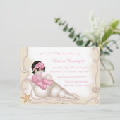 Girls Beach Baby shower Kaart (Staand voorkant)