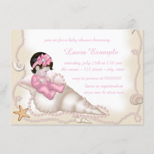 Girls Beach Baby shower Kaart