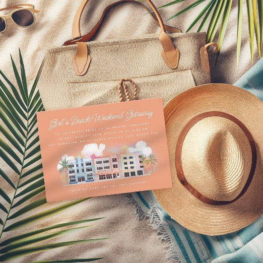 Girl's Beach Weekend Getaway Verjaardag Bacheloret Kaart