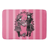 Girls Behead Doll Pink Stripe Badmat (Voorkant)