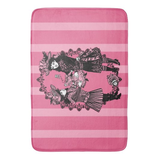 Girls Behead Doll Pink Stripe Badmat (Voorkant Verticaal)