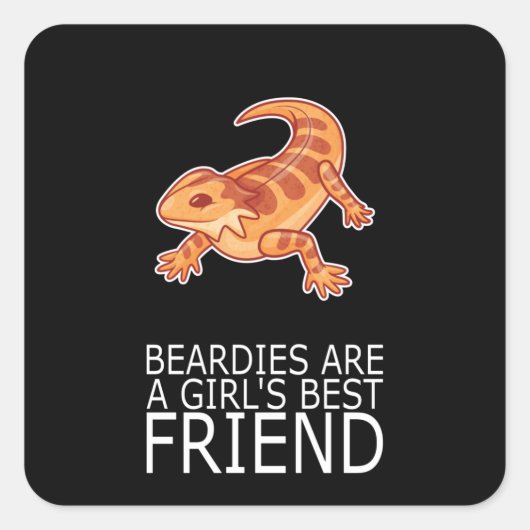 GIRLS BEST FRIEND Lizard Vierkante Sticker (Voorkant)