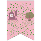 Girls Birthday Cute Colorful Pig Persoonlijke naam Vlaggetjes (Tweede vlag)