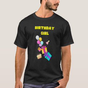Girls Birthday Fun Special Day Vrouw Balloons T-shirt