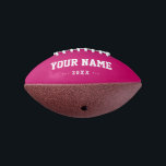 Girls Birthday gift aangepast roze mini-football American Football<br><div class="desc">Creëer je unieke Girls Birthday cadeau fuchsia roze mini football met je eigen gepersonaliseerde naam, jaar, slogan, bericht of tekst. schattig cadeauspel voor footballs voor meisjes, spelers op het football van vrouwen, vrouwen, moeder, zus, dochter, vriendin, cheerleaders, tieners, tieners, baby girl, spelers, teamgenoten, fans. Kies uw favoriete team en gebruik...</div>