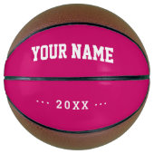 Girls Birthday gift idee aangepaste naam roze Basketbal (Voorkant)