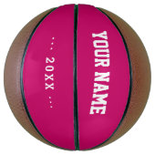 Girls Birthday gift idee aangepaste naam roze Basketbal (Verticaal)