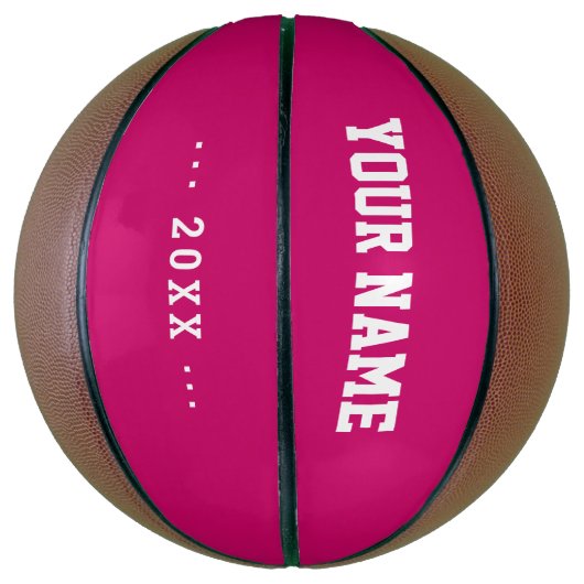 Girls Birthday gift idee aangepaste naam roze Basketbal (Verticaal)