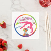 Girls Birthday Gymnastics Handspring Rainbow Trim Servet (Insitu)