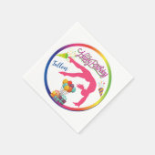 Girls Birthday Gymnastics Handspring Rainbow Trim Servet (Hoek)