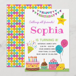 Girls Birthday Invitation Kaart