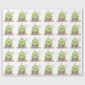 Girls Birthday kikker met ballonnen die papier ver (Vlak)