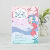 Girl's Birthday - Mermaid Shells - Uitnodiging (Staand voorkant)