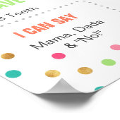 Girls Birthday Mint Blauwgroen Pink First Birthday Poster (Hoek)