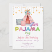 Girls Birthday Pajama Party - Uitnodiging (Voorkant)