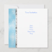 Girls Birthday Party Butterfly Blue White Flower Kaart (Achterkant)