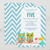 Girls Birthday Party Chevron Rainbow nodigt uit Kaart (Voorkant / Achterkant)