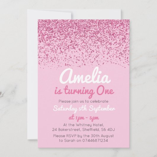 Girls Birthday Party Invitation Kaart (Voorkant)