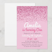 Girls Birthday Party Invitation Kaart (Voorkant / Achterkant)