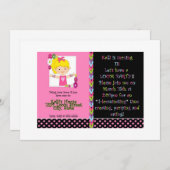 Girls Birthday Party Invitation Rainbow Loom Theme Kaart (Voorkant / Achterkant)