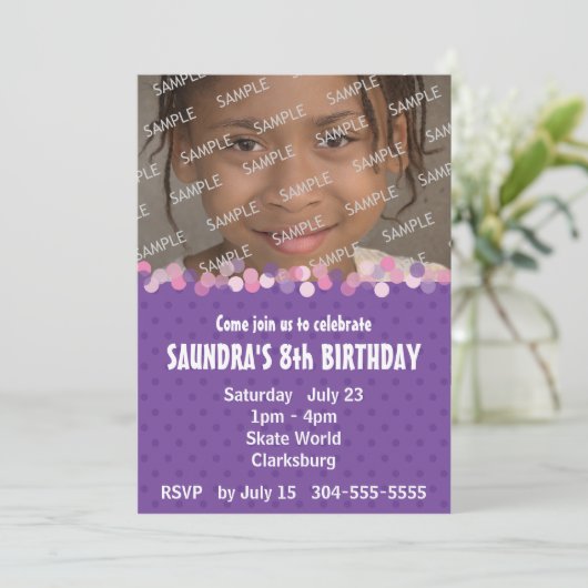 Girl's Birthday Party Kaart (Staand voorkant)