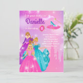 Girl's Birthday - Princess Invitation Kaart (Staand voorkant)