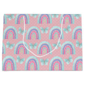 Girls Birthday Rainbows Butterflies & Polka Dots Groot Cadeauzakje (Voorkant)