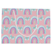 Girls Birthday Rainbows Butterflies & Polka Dots Groot Cadeauzakje (Achterkant)