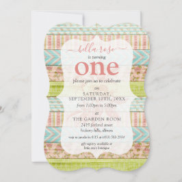 Girl's Birthday Shabby Rozen Cottage Rustic Wood Kaart