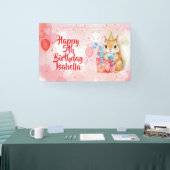 Girl's Birthday Squirrel themed Pink and Red Spandoek (Beurs)