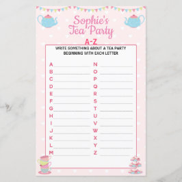 Girls Birthday Tea Party A-Z