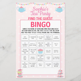 Girls Birthday Tea party vindt de gastbingo