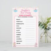 Girls Birthday Tea Party Word Scramble (Staand voorkant)