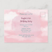 Girls Birthday Train Invitation Briefkaart (Achterkant)